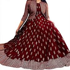 China Linen Fabrics Glorious Designed Gown 1piece long kurti different koti, Gown long kurti For Sty